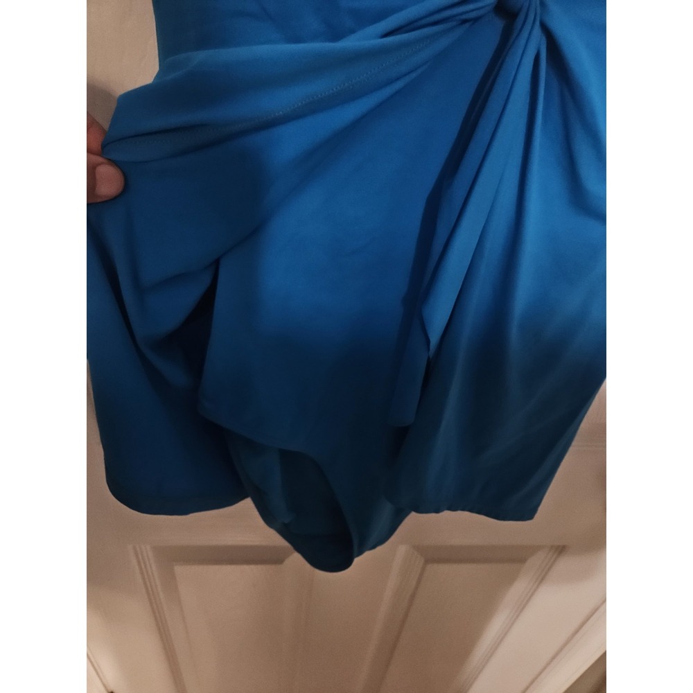 Lauren Ralph Lauren Blue Flyaway Bandeau One-Piece Swimsuit Sz 8 - Picture 2 of 6